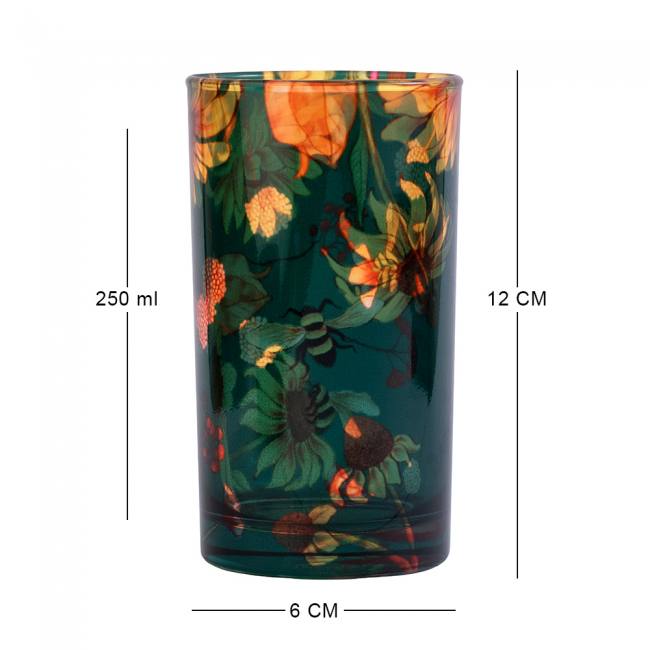 Glass Tumblers (Set of 4) - Floral Bliss