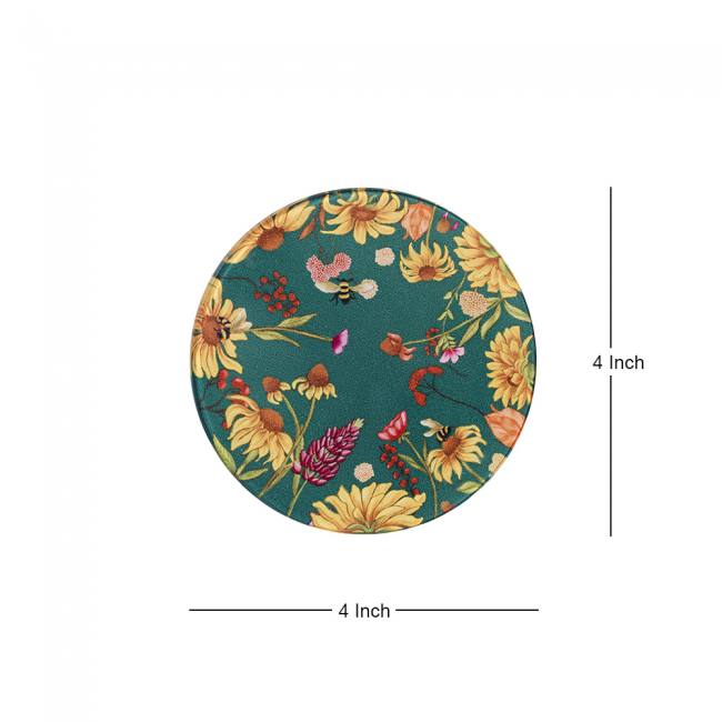 Glass Coasters (Set of 4) - Floral Bliss