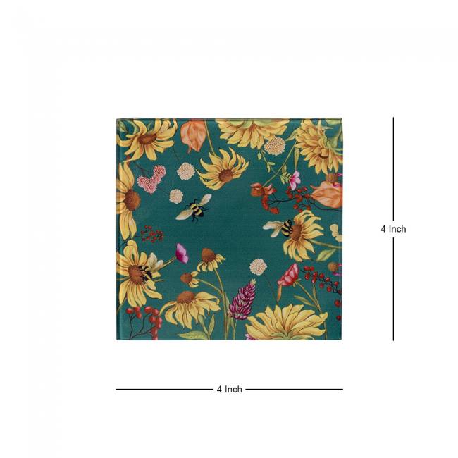 Glass Coasters (Set of 4) - Floral Bliss