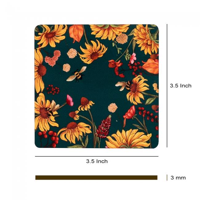 Wooden Coasters - Floral Bliss