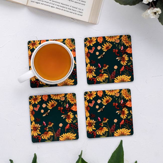 Wooden Coasters - Floral Bliss
