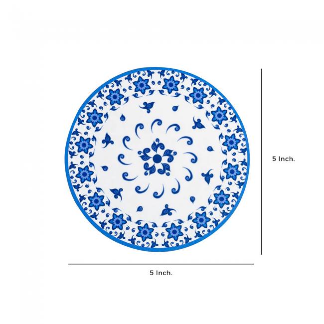 Wooden Coasters (Set of 2) - Blue Pottery