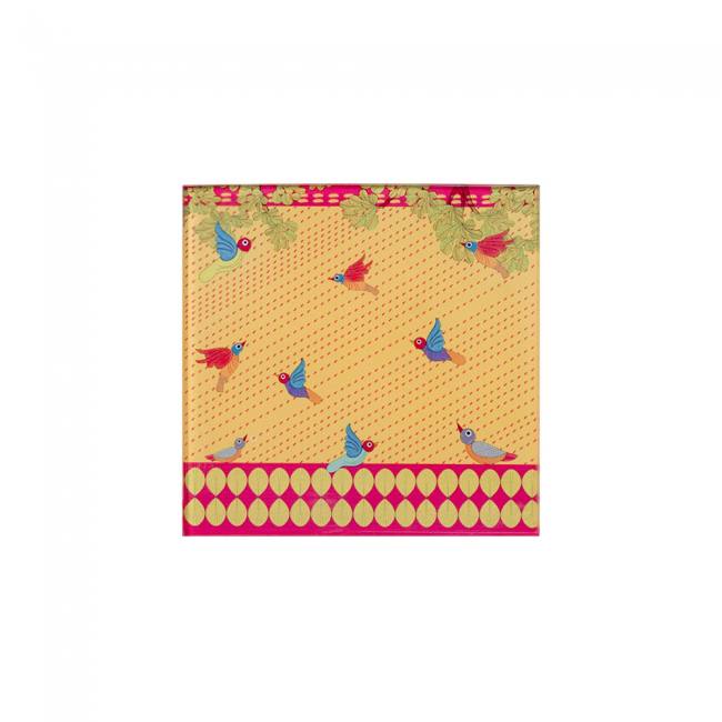 Glass Coasters (Set of 4) - Gond Art