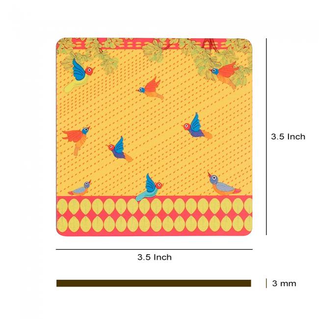 Wooden Coasters (Set of 4) - Gond Art