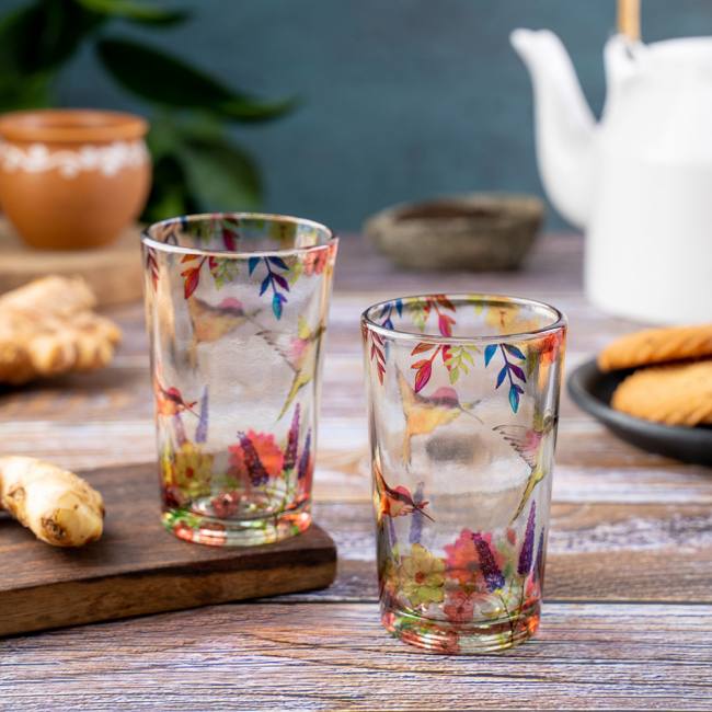 Chai Glasses - Humming Bird