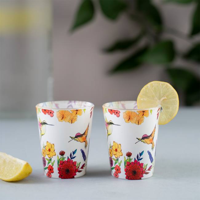 Glass Shot Glasses - Humming Birds