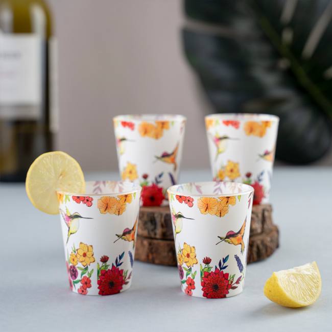 Glass Shot Glasses - Humming Birds