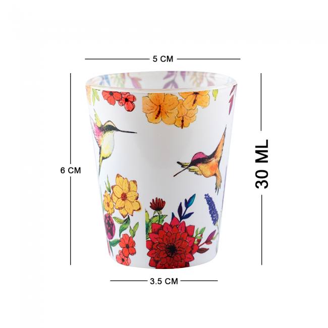 Glass Shot Glasses - Humming Birds