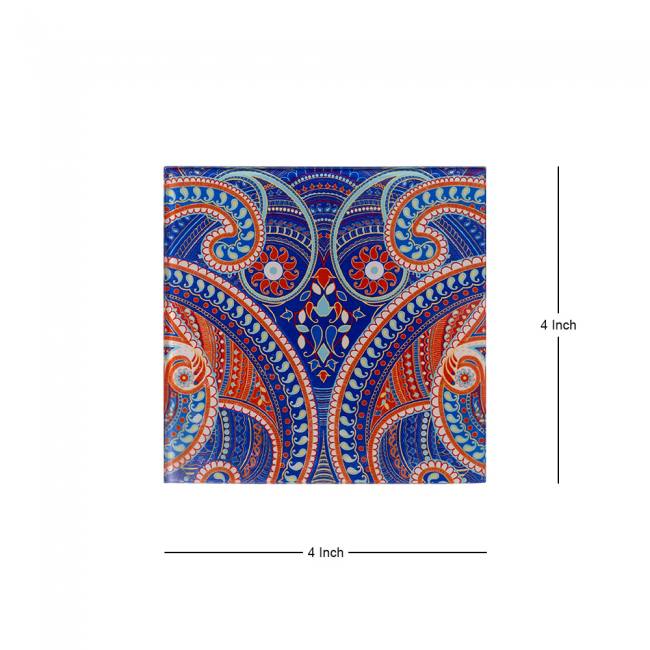 Glass Coasters (Set of 4) - Majestic Paisley