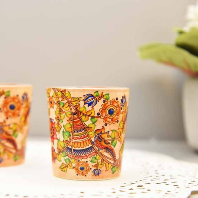 Candle Votives (Set of 2) - Kalamkari Finesse