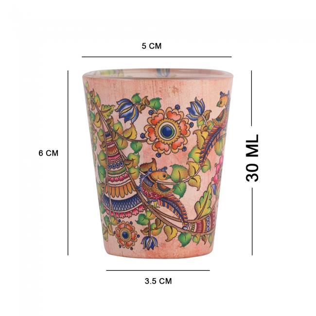 Glass Shot Glasses - Kalamkari Finesse