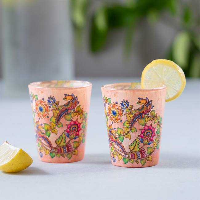 Glass Shot Glasses - Kalamkari Finesse