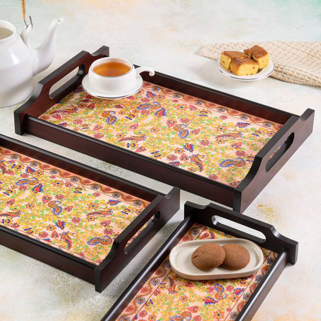 Wooden Trays - Kalamkari Finesse
