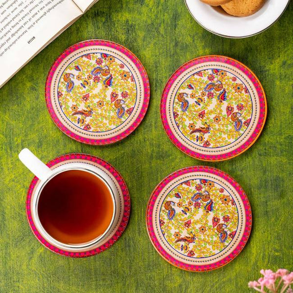 Glass Coasters (Set of 4) - Kalamkari Finesse