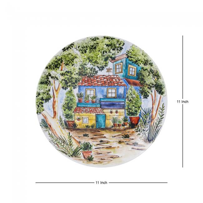 Hand Painted Decorative Wall Plate - A Bright House