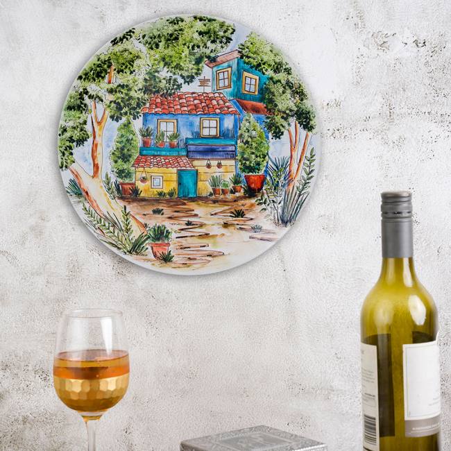 Hand Painted Decorative Wall Plate - A Bright House