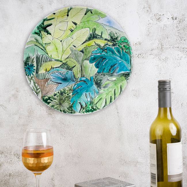 Hand Painted Decorative Wall Plate - Lush Sky