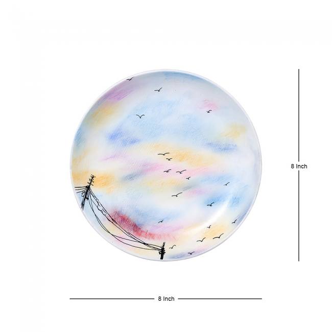 Hand Painted Decorative Wall Plate - Lush Sky