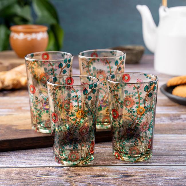 Chai Glasses - Madhubani Art