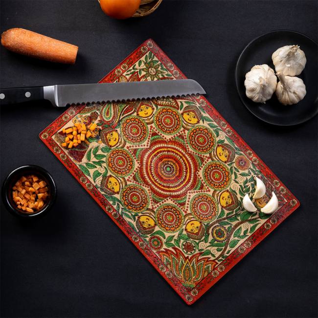 Chopping Board - Madhubani Art