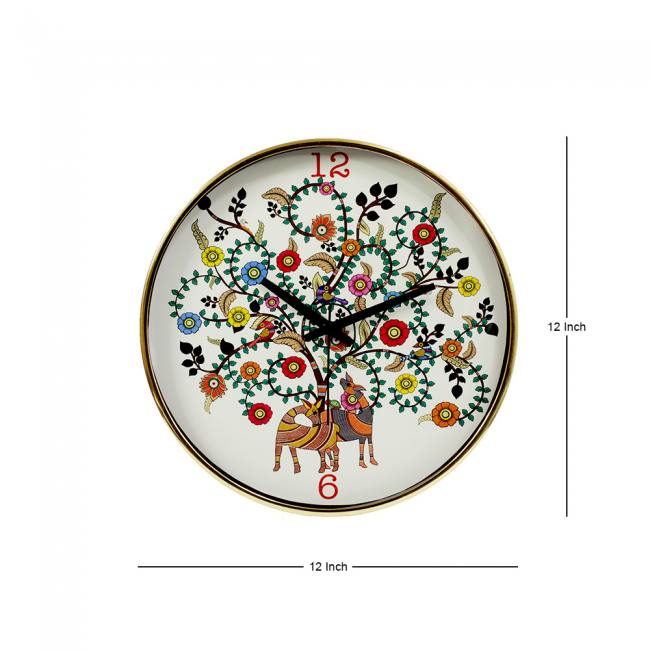 Wall Clock - Madhubani Art