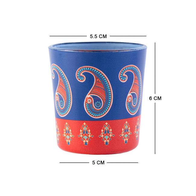 majestic-paisley-frosted-candle-votives | Gift Pack | Natural Tealight Candle |Votives for Gifting on House Warming | Birthday | Anniversary, (Set of 2)