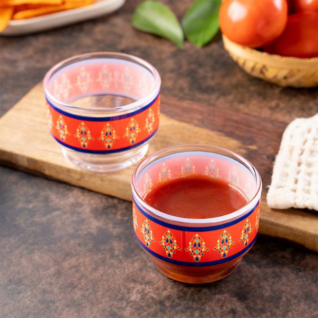 Glass Dip Bowls (Set of 2) - Majestic Paisley