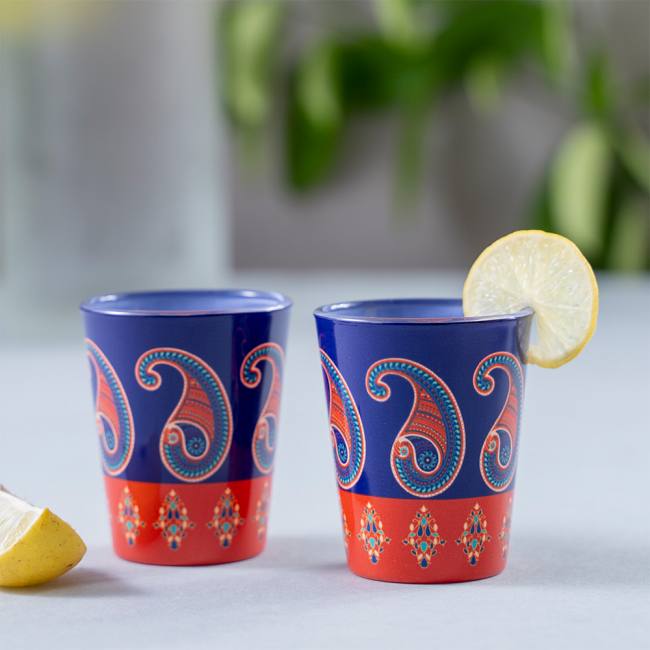 Glass Shot Glasses - Majestic Paisley