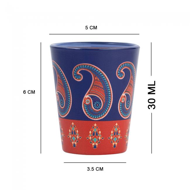 Glass Shot Glasses - Majestic Paisley