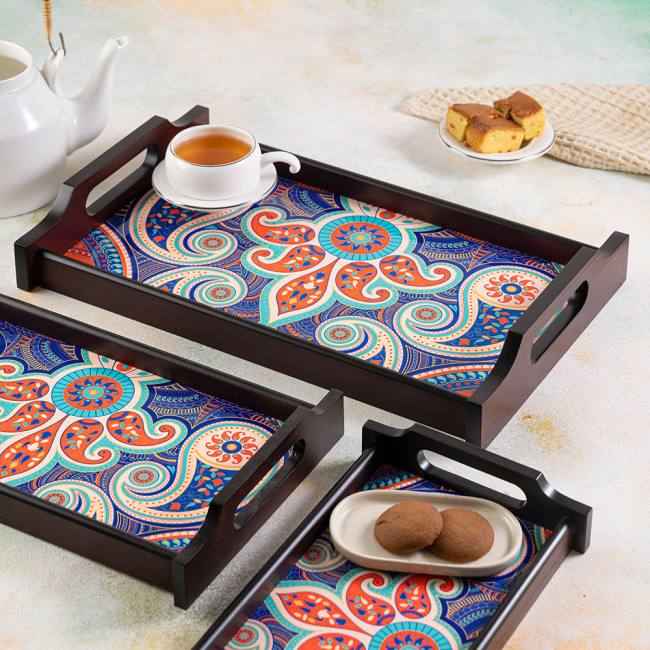 Wooden Trays - Majestic Paisley