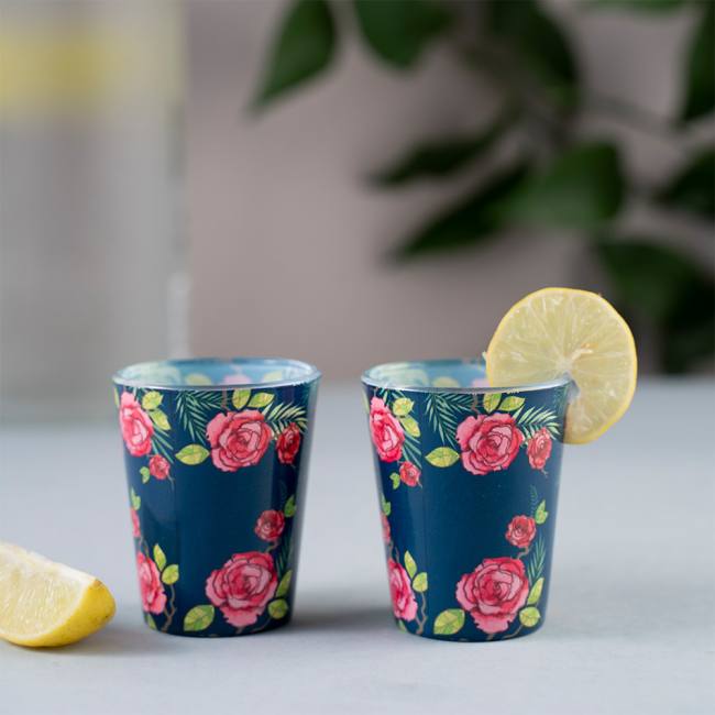 Glass Shot Glasses - Misty Morning Blue