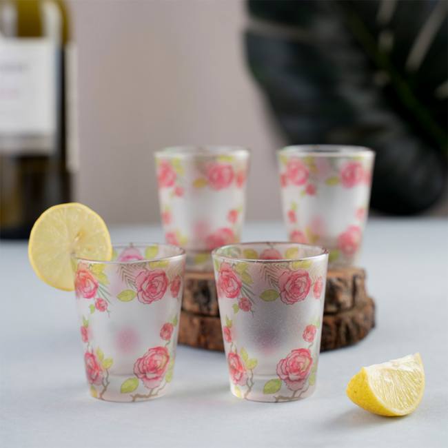 Frosted Shot Glasses - Misty Morning White