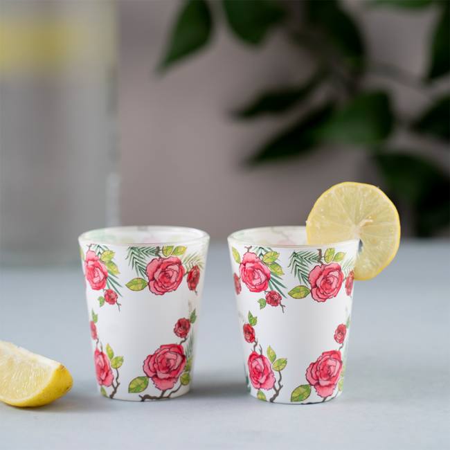 Glass Shot Glasses - Misty Morning White
