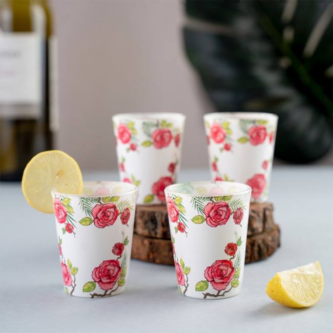 Glass Shot Glasses - Misty Morning White