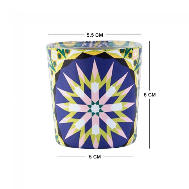 KOLOROBIA Moroccan Inspiration Candle Votives Set of 2 (Multicolor, Pack of 2)|Homesake moroccan-frosted-candle-votives, Pack of 2