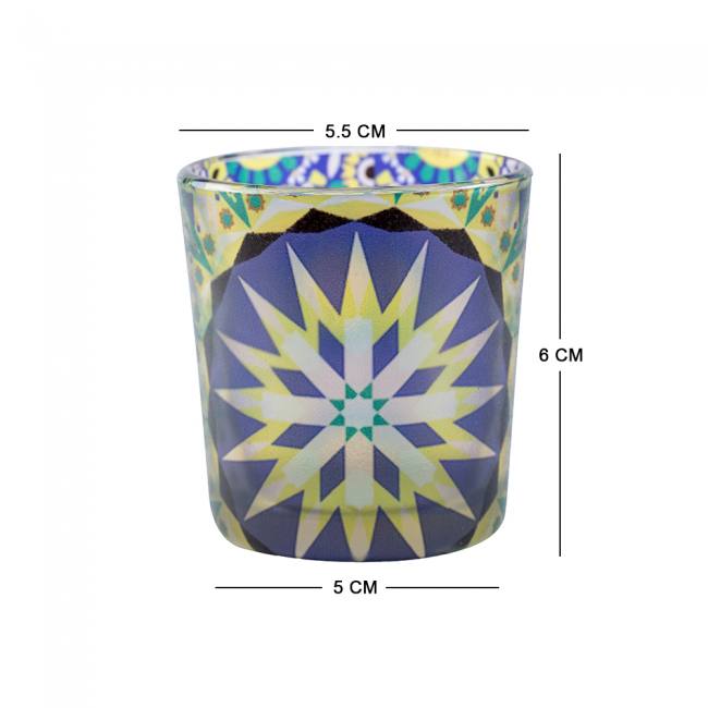 KOLOROBIA Moroccan Inspiration Candle Votives Set of 2 (Multicolor, Pack of 2)|Homesake moroccan-frosted-candle-votives, Pack of 2