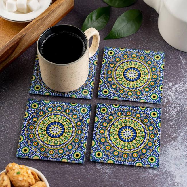 Glass Coasters (Set of 4) - Moroccan