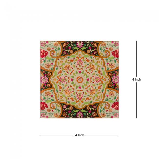 Glass Coasters (Set of 4) - Ornate Mughal