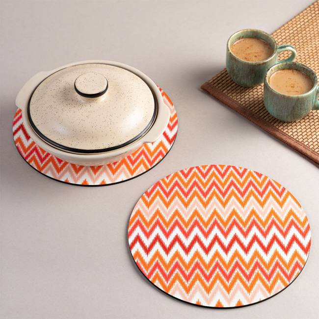 Wooden Coasters (Set of 2) - Dazzling Ikat