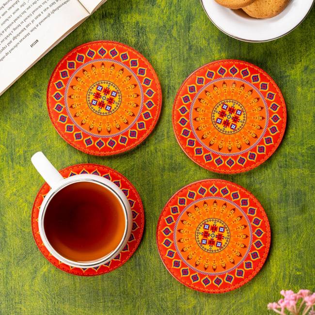 Glass Coasters (Set of 4)  - Dazzling Ikat