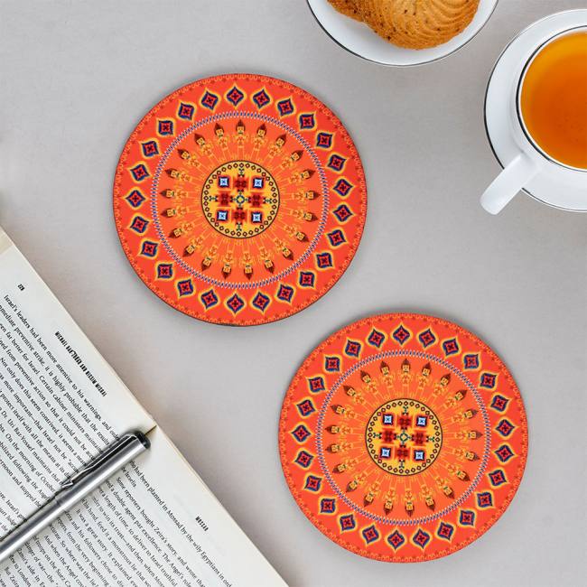 Wooden Coasters (Set of 2) - Dazzling Ikat