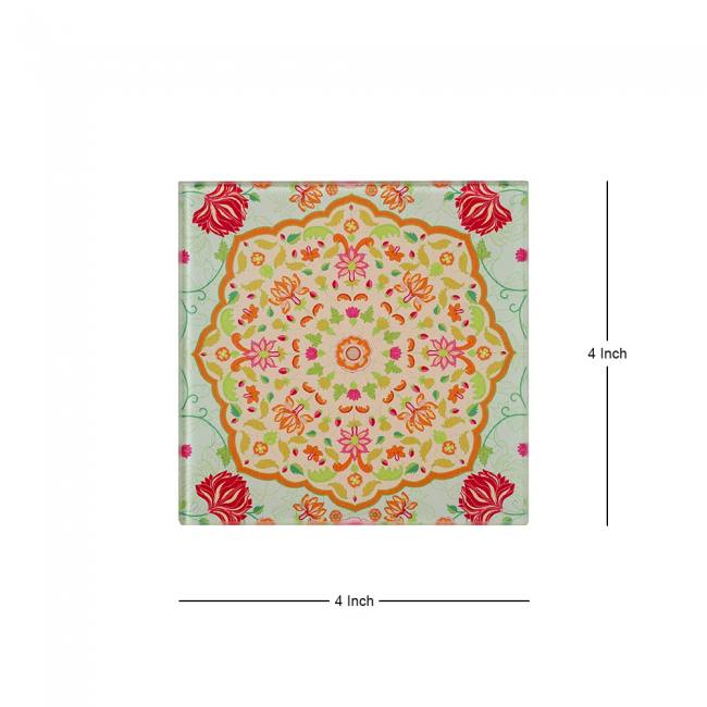 Glass Coasters (Set of 4) - Ornate Mughal