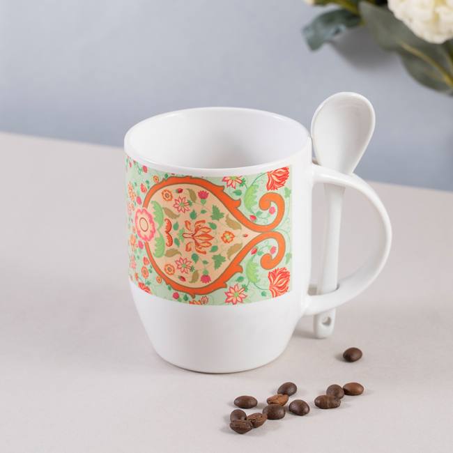 Mug w/ Spoon - Ornate Mughal