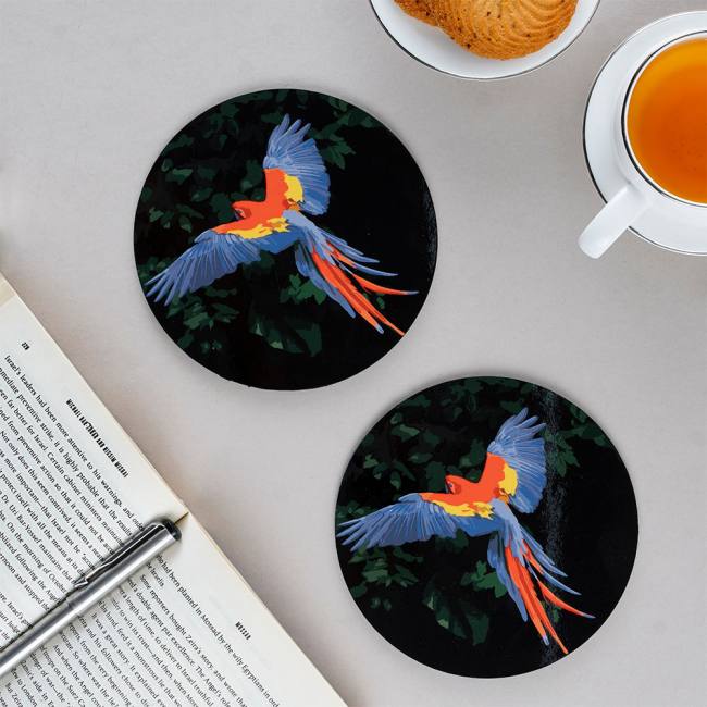Wooden Coasters (Set of 2) - Tropical Lush