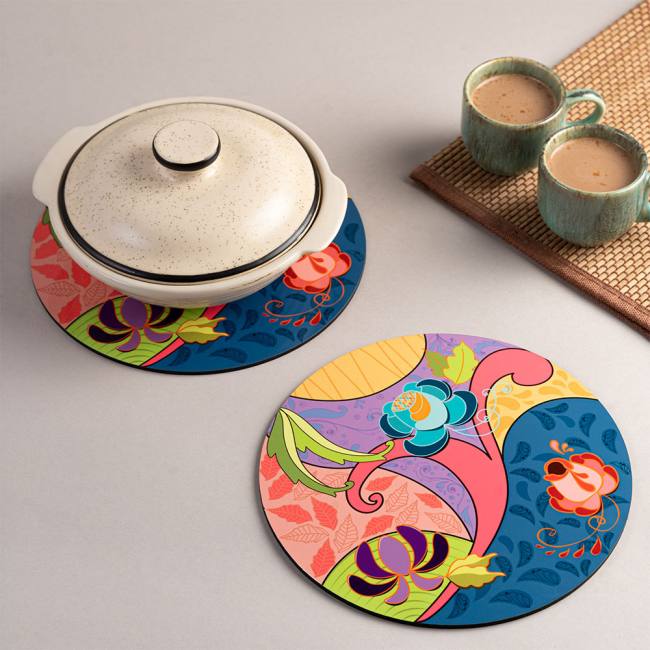 Wooden Coasters (Set of 2)- Pastel Passion