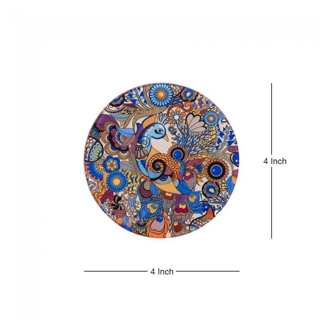 Glass Coasters (Set of 4) - Peacock Admiration