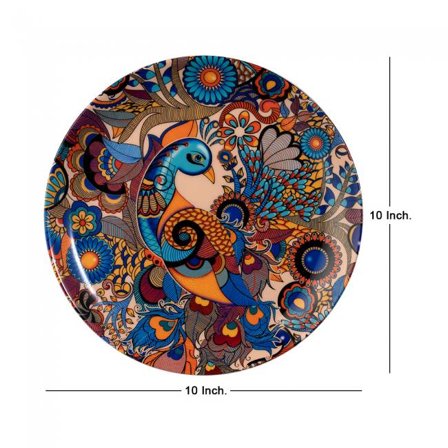 Decorative Wall Plate - Peacock Admiration