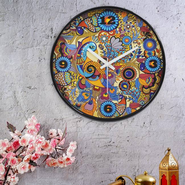 Wall Clock - Peacock Admiration