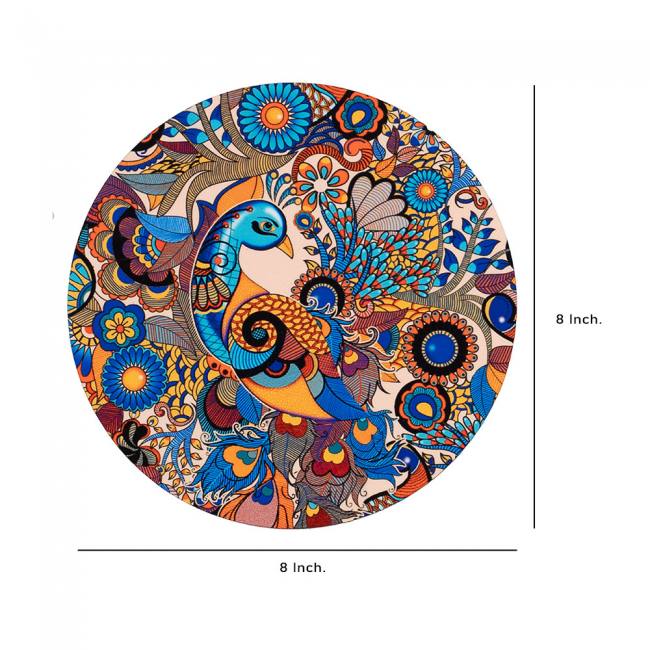Wooden Coasters (Set of 2) - Peacock Admiration