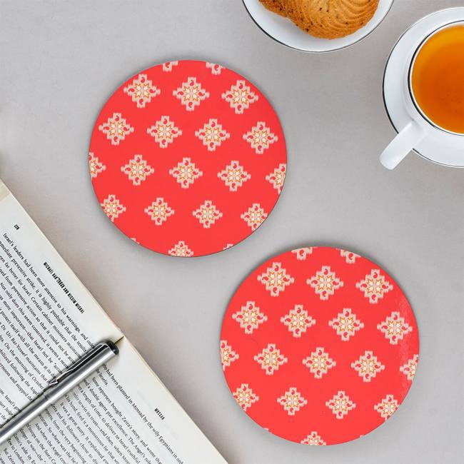 Wooden Coasters (Set of 2) - Dazzling Ikat